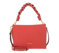 COCCINELLE Cuero bolso bandolera bolso de hombro Boheme Grana Double Crossbody Double Grainy Leather Grena. Red/Rosew rojo claro