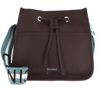 COCCINELLE Cuero bolso bandolera bolso de hombro Raquel Crossbody Bag Brunette/Arctic Blue marrón oscuro