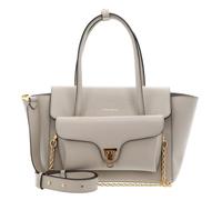 COCCINELLE Cuero bolso bandolera Double Beat Grained Leather Handbag Eucalipto gris claro