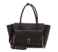 COCCINELLE Cuero bolso bandolera Double Beat Grained Leather Handbag Fango verde oscuro