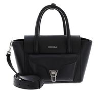 COCCINELLE Cuero bolso bandolera Double Beat Grained Leather Handbag Noir negro