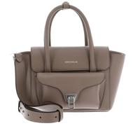 COCCINELLE Cuero bolso bandolera Double Beat Grained Leather Handbag Warm Taupe marrón topo