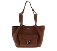 COCCINELLE Cuero bolso Beat Shopping Double Grainy Leather Handbag Cognac/Noir marrón