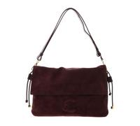 COCCINELLE Cuero bolso de hombro bolso bandolera Lidia Handbag Suede Leather/Smooth Leather Berry/Berry morado oscuro