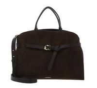 COCCINELLE Cuero bolso de hombro Sabine Suede Bi Handbag Fango/Fango verde oscuro