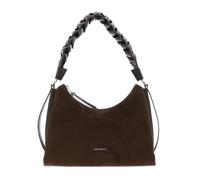 COCCINELLE Cuero bolso de hombro Suede Bimaterial Shoulderbag Fango/Fango verde oscuro