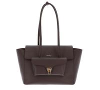 COCCINELLE Cuero bolso shopper bolso bandolera Double Beat Grained Leather Handbag Brunette marrón oscuro