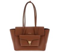 COCCINELLE Cuero bolso shopper bolso bandolera Double Beat Grained Leather Handbag Cognac marrón