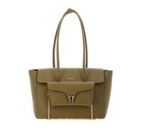 COCCINELLE Cuero bolso shopper bolso bandolera Double Beat Grained Leather Handbag Seagrass caqui