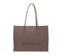 COCCINELLE Cuero bolso shopper bolso de hombro con compartimento para portátil Myrtha26 Handbag Grained Leather Warm Taupe marrón topo