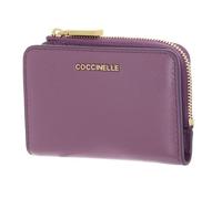 COCCINELLE Cuero Estuche de Tarjetas Metallic Shiny Smooth Leather Card Holder Jellyfish púrpura
