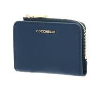 COCCINELLE Cuero Estuche de Tarjetas Metallic Soft Credit Card Holder Deep Blue Azul