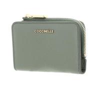 COCCINELLE Cuero Estuche de Tarjetas Metallic Soft Credit Card Holder Greenery Verde