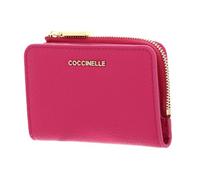 COCCINELLE Cuero Estuche de Tarjetas Metallic Soft Credit Card Holder New Fucsia Rosa