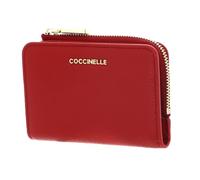 COCCINELLE Cuero Estuche de Tarjetas Metallic Soft Credit Card Holder Scarlet Rojo