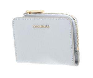 COCCINELLE Cuero Estuche de Tarjetas Metallic Soft Credit Card Holder Snow Gris Claro