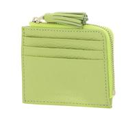 COCCINELLE Cuero Estuche de Tarjetas Tassel Credit Card Holder Green Glow Verde Claro