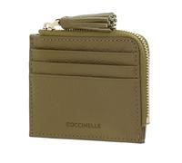 COCCINELLE Cuero Estuche de Tarjetas Tassel Credit Card Holder Seagrass Caqui