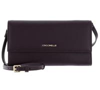 COCCINELLE Cuero Monedero Bolso Bandolera Metallic Soft Mini Bag Wallet Grained Leather Prune púrpura