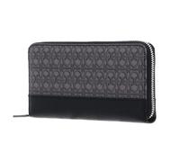 COCCINELLE Cuero Monedero Coated Monogram Zip Around Wallet Multi Noir/Noir Negro