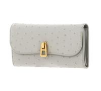 COCCINELLE Cuero Monedero Magie Ostrich Flap Wallet Gelso Gris Claro