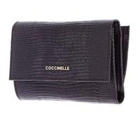 COCCINELLE Cuero Monedero Metallic Lizard Wallet Prune Morado Oscuro