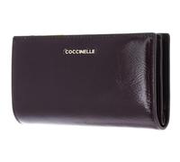 COCCINELLE Cuero Monedero Metallic Shiny Wrinkled Wallet Prune Morado Oscuro