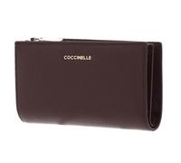 COCCINELLE Cuero Monedero Metallic Soft Wallet Berry Morado Oscuro