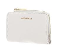 COCCINELLE Cuero Monedero Metallic Soft Wallet Blanco Crema