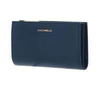 COCCINELLE Cuero Monedero Metallic Soft Wallet Deep Blue Azul