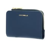COCCINELLE Cuero Monedero Metallic Soft Wallet Deep Blue Azul