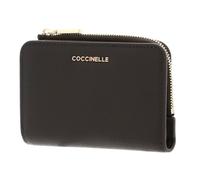 COCCINELLE Cuero Monedero Metallic Soft Wallet Fango Verde Oscuro
