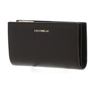 COCCINELLE Cuero Monedero Metallic Soft Wallet Fango Verde Oscuro