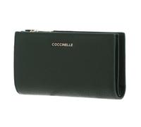 COCCINELLE Cuero Monedero Metallic Soft Wallet Garden Green Verde Abeto