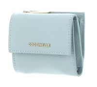 COCCINELLE Cuero Monedero Metallic Soft Wallet Grained Leather Aquamarine Azul Claro