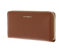 COCCINELLE Cuero Monedero Metallic Soft Wallet Grained Leather Cognac marrón