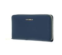 COCCINELLE Cuero Monedero Metallic Soft Wallet Grained Leather Deep Blue Azul