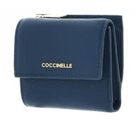 COCCINELLE Cuero Monedero Metallic Soft Wallet Grained Leather Deep Blue Azul