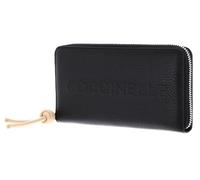 COCCINELLE Cuero Monedero Metallic Soft Wallet Grained Leather Noir/Betulla Negro