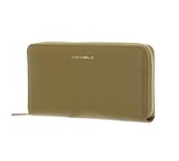 COCCINELLE Cuero Monedero Metallic Soft Wallet Grained Leather Seagrass Caqui