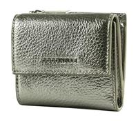 COCCINELLE Cuero Monedero Metallic Soft Wallet Grained Leather Steel Plateado