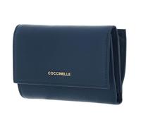 COCCINELLE Cuero Monedero Metallic Soft Wallet Grainy Leather Deep Blue Azul
