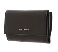 COCCINELLE Cuero Monedero Metallic Soft Wallet Grainy Leather Fango Verde Oscuro