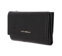 COCCINELLE Cuero Monedero Metallic Soft Wallet Grainy Leather Noir Negro