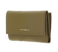 COCCINELLE Cuero Monedero Metallic Soft Wallet Grainy Leather Seagrass Caqui