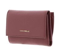 COCCINELLE Cuero Monedero Metallic Soft Wallet Grainy Leather Winter Rose Rosa Viejo