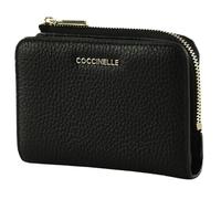 Coccinelle Monedero Metallic Soft cuero RFID Negro para mujer