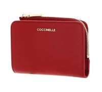 COCCINELLE Cuero Monedero Metallic Soft Wallet Scarlet Rojo