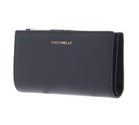 COCCINELLE Cuero Monedero Metallic Soft Wallet Stove Gris Azulado