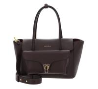 COCCINELLE Double Beat Grained Leather Handbag Brunette